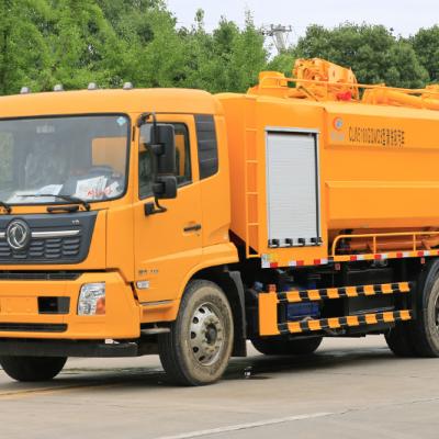 Dongfeng Tianjin Combined Sewer Cleaning Truck(with Rotating Boom）（Side-Mounted Water Tank）4 m³ Clean Water Tank9.2 m³ Sewage Tank