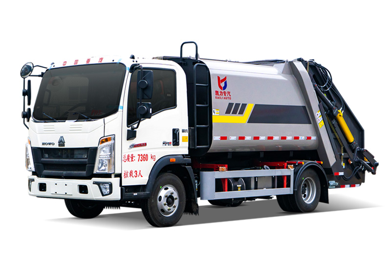 Sinotruk Howo (2023 Model) Compression Garbage Truck Wheelbase: 3280 mm, 7 m³